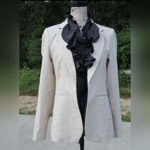 RACHEL ZOE WOMEN'S WINTER WHITE LINEN BLAZER SIZE LARGE